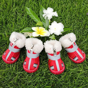 Fashion Pet Dog Thickened Snow Cotton Shoes: The Ultimate Winter Accessory for Your Furry Friend