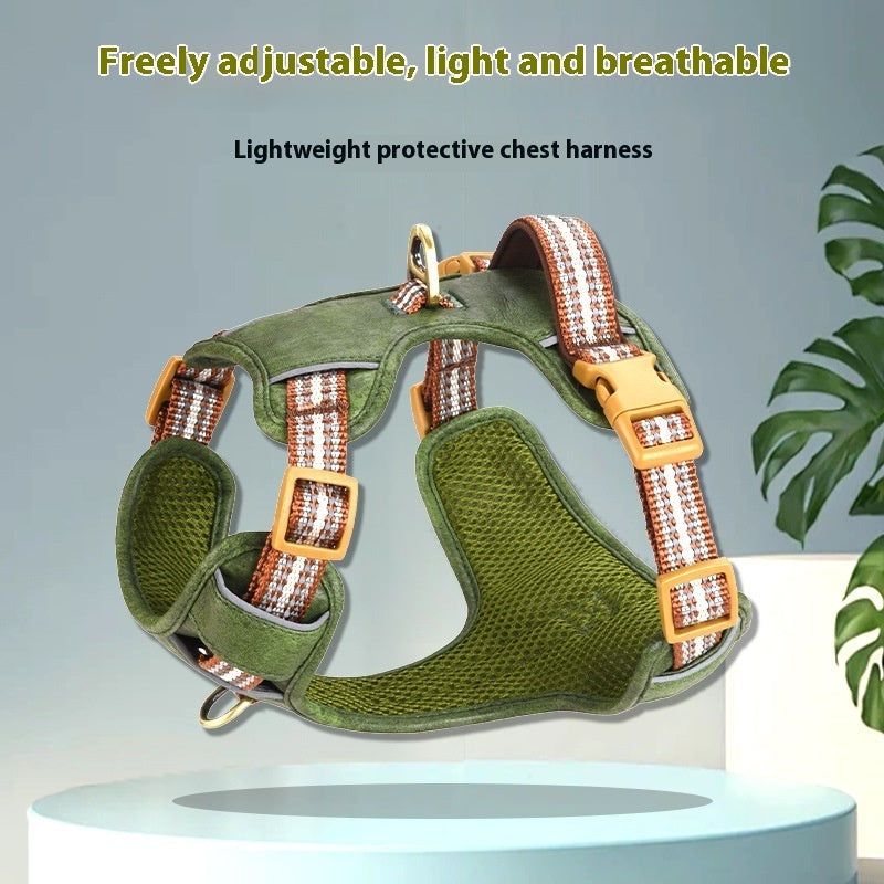 The Ultimate Safety and Style: Explosion-proof Reflective Retro Leather Pet Harness