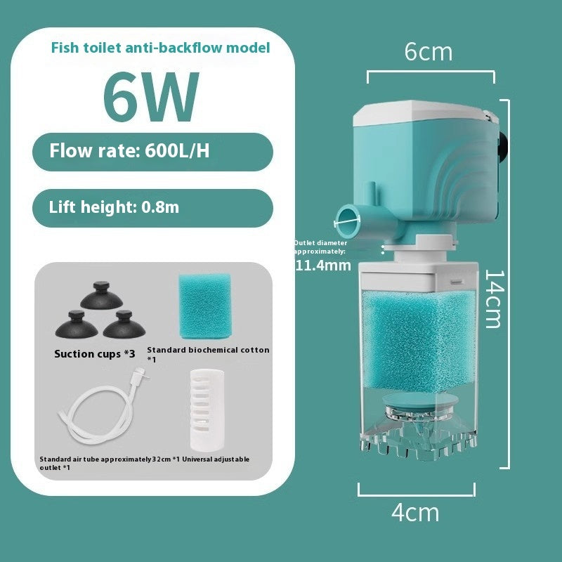 Anti-backflow Filter Aerating Fish Tank