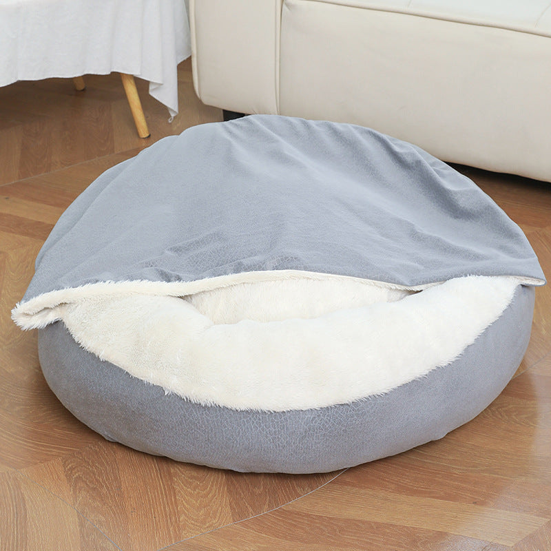 Orthopedic Dog Bed With Hooded Blanket