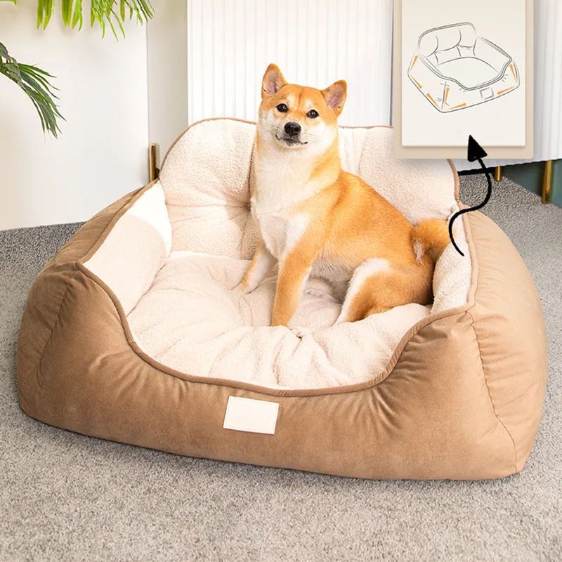 Cozy Plush Pet Bed Warm Washable Fluffy