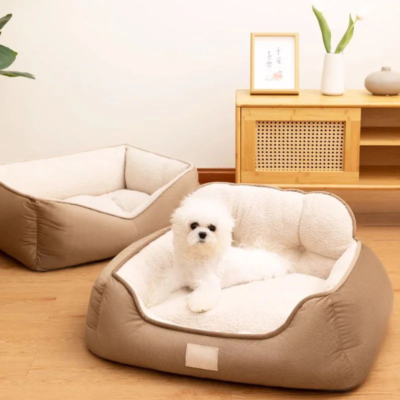 Cozy Plush Pet Bed Warm Washable Fluffy