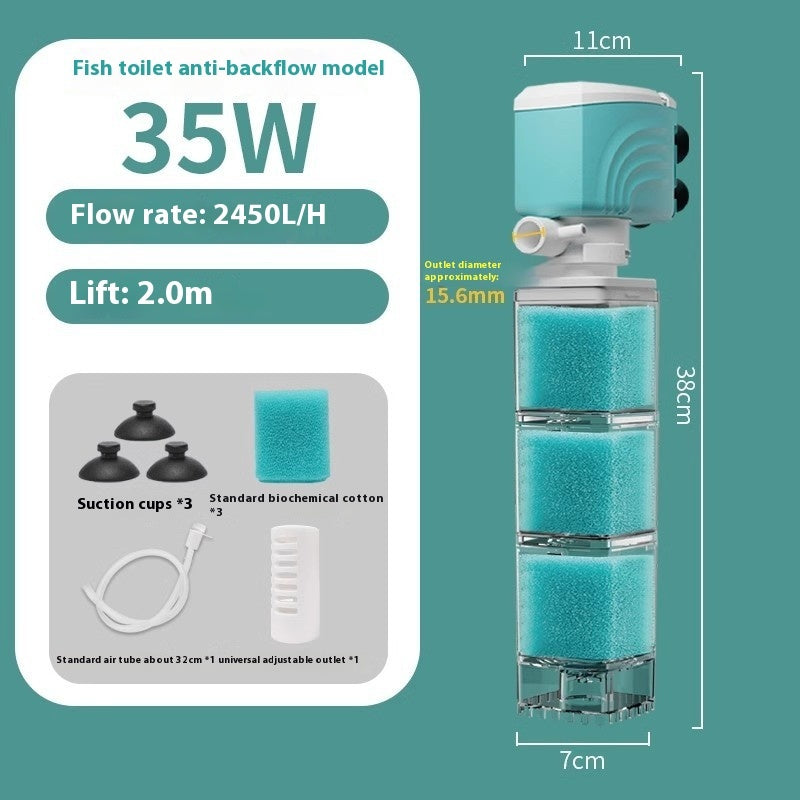 Anti-backflow Filter Aerating Fish Tank